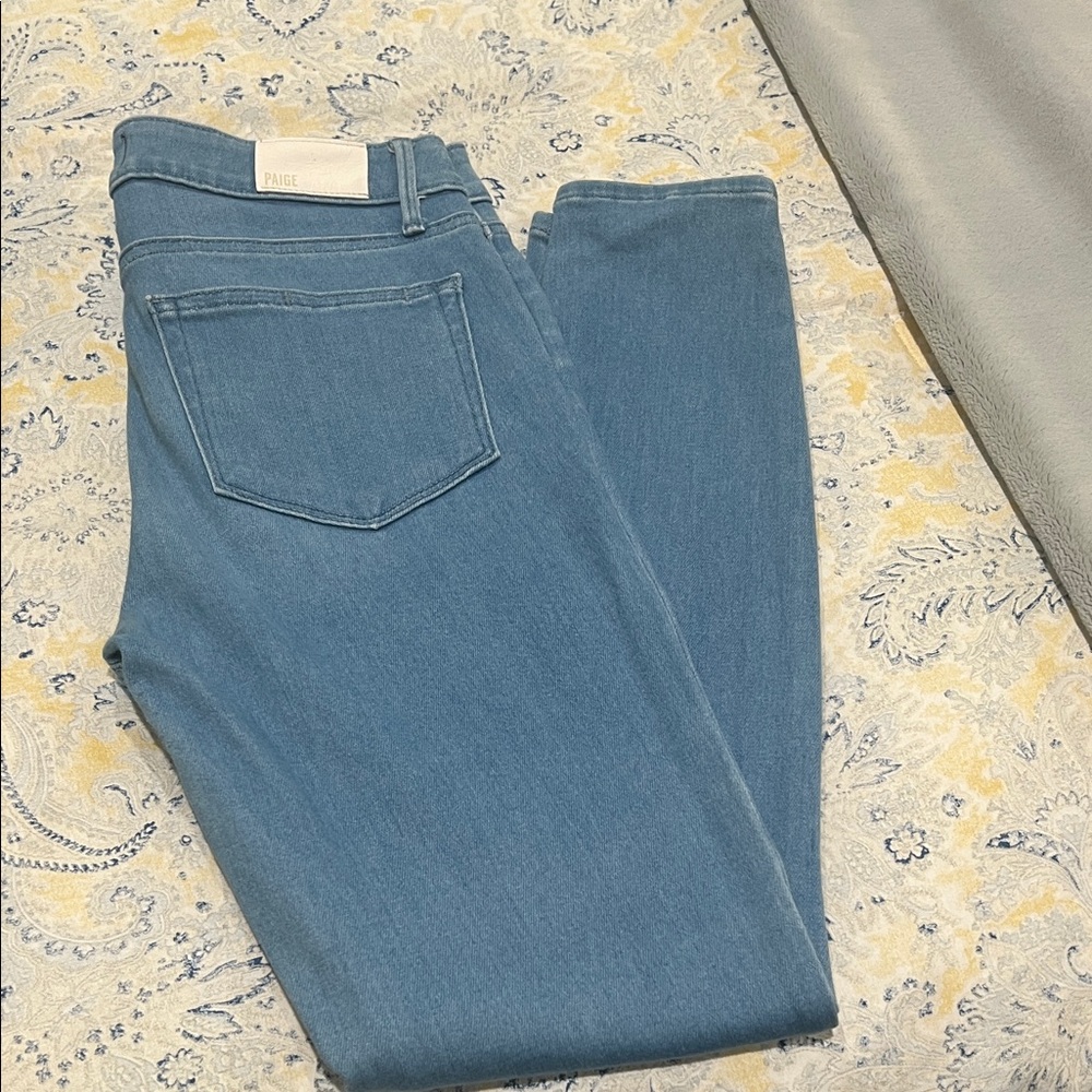 PAIGE Mid Blue Skinny High-Rise Jeans